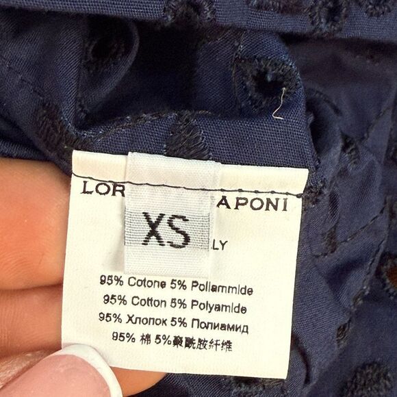 NWT Loretta Caponi Ileana eyelet cutout shirt sz XS - Picture 8 of 10